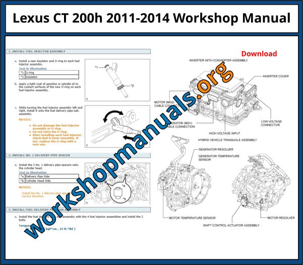 Lexus CT 200h Workshop Repair Manual 2011-2014 Download