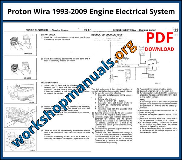 Proton Wira 19932009 Engine Repair Manual Download PDF
