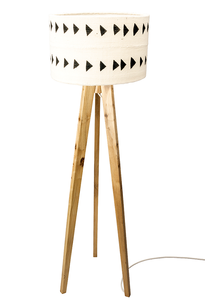 Tripod Floor lamp with Mud cloth shade Nairobi