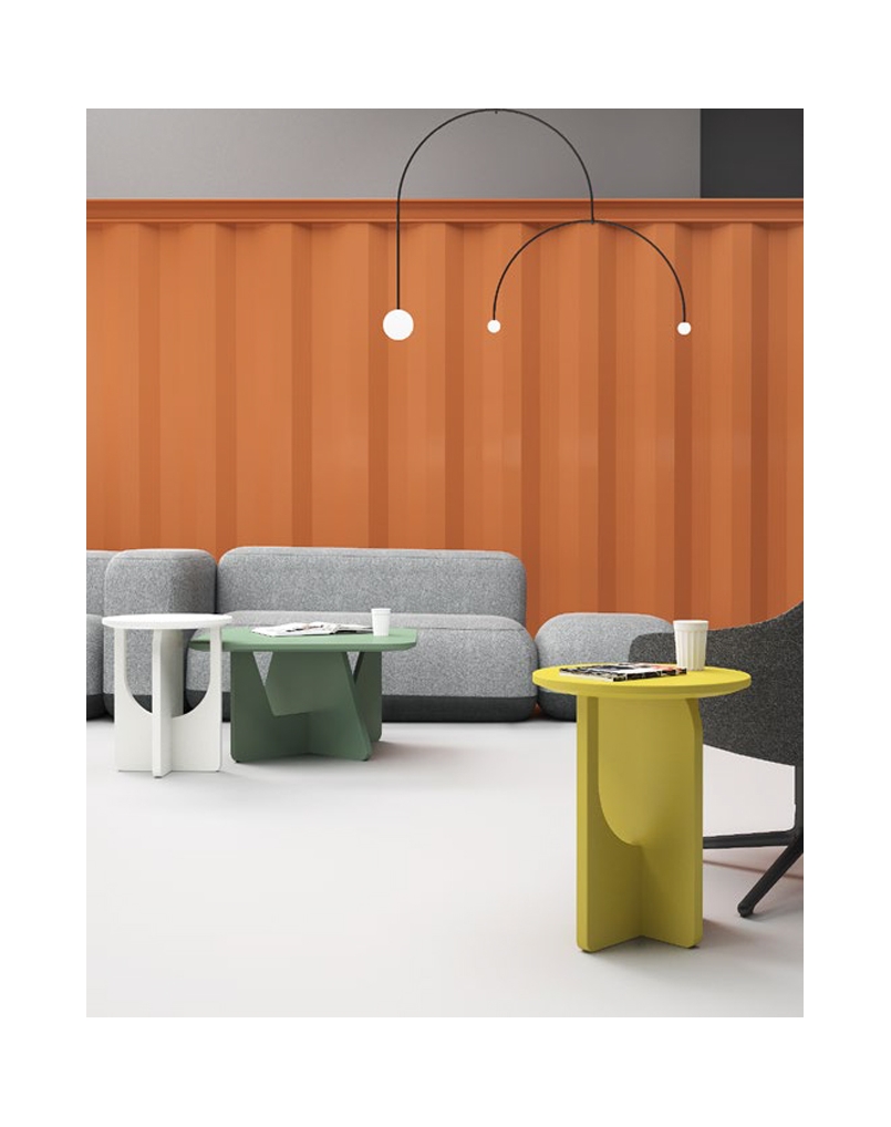 Plank Medium Round Square Panel Coffee Table WORKSPACE