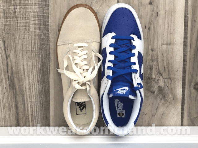 Nike Dunk vs Vans Sizing and Fit Shoe Comparison Photos – Work Wear Command