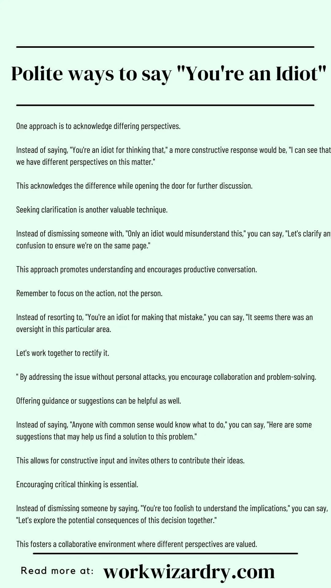 How To Say Stupid In A Professional Way 150 Useful Tips Work Wizardry(04)