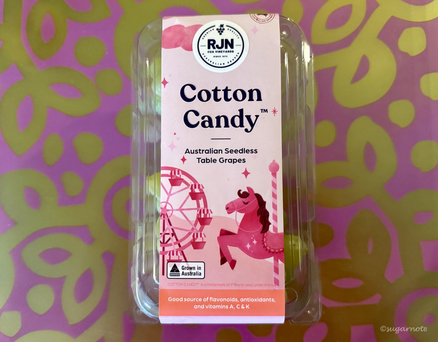 「コットンキャンディグレープ（Cotton Candy Grapes）」綿あめのような味と香りのぶどう SUGAR NOTE