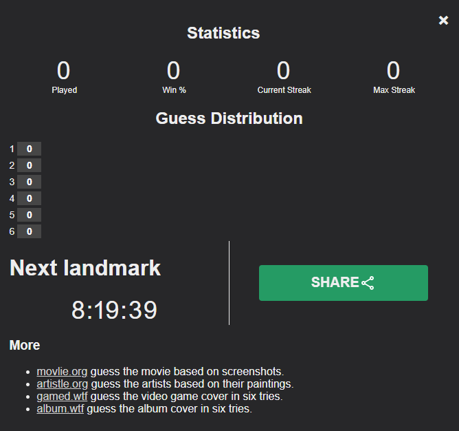 LANDMARK WTF 🕹️ Geography Game Games like Wordle