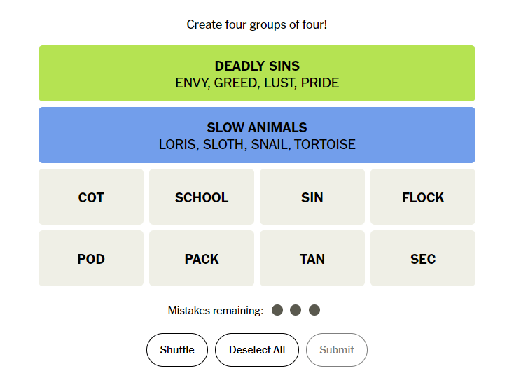 Connections Game Games like Wordle