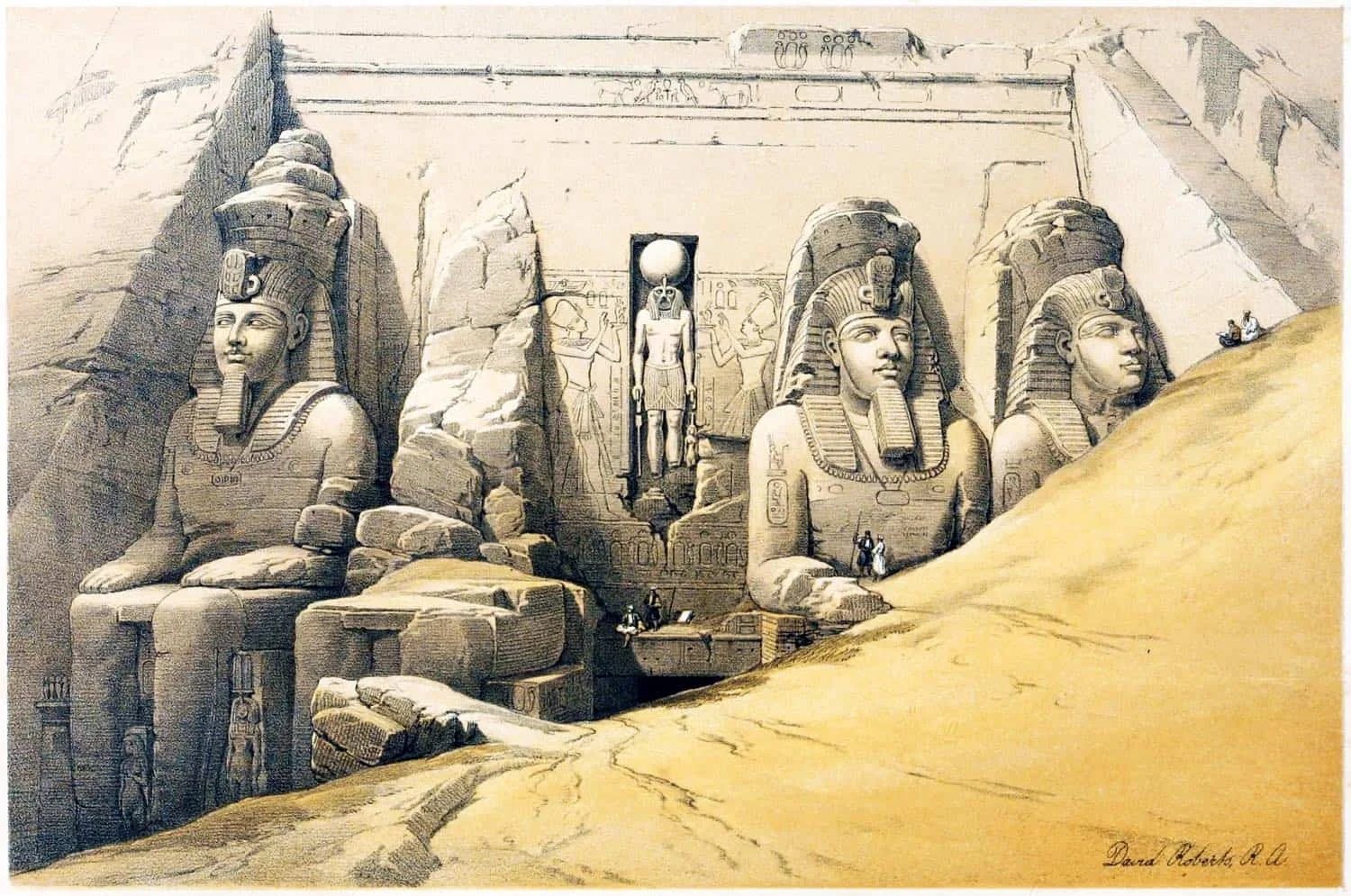 Front Elevation of the Great Rock Temple of Abu Simbel, Nubia.