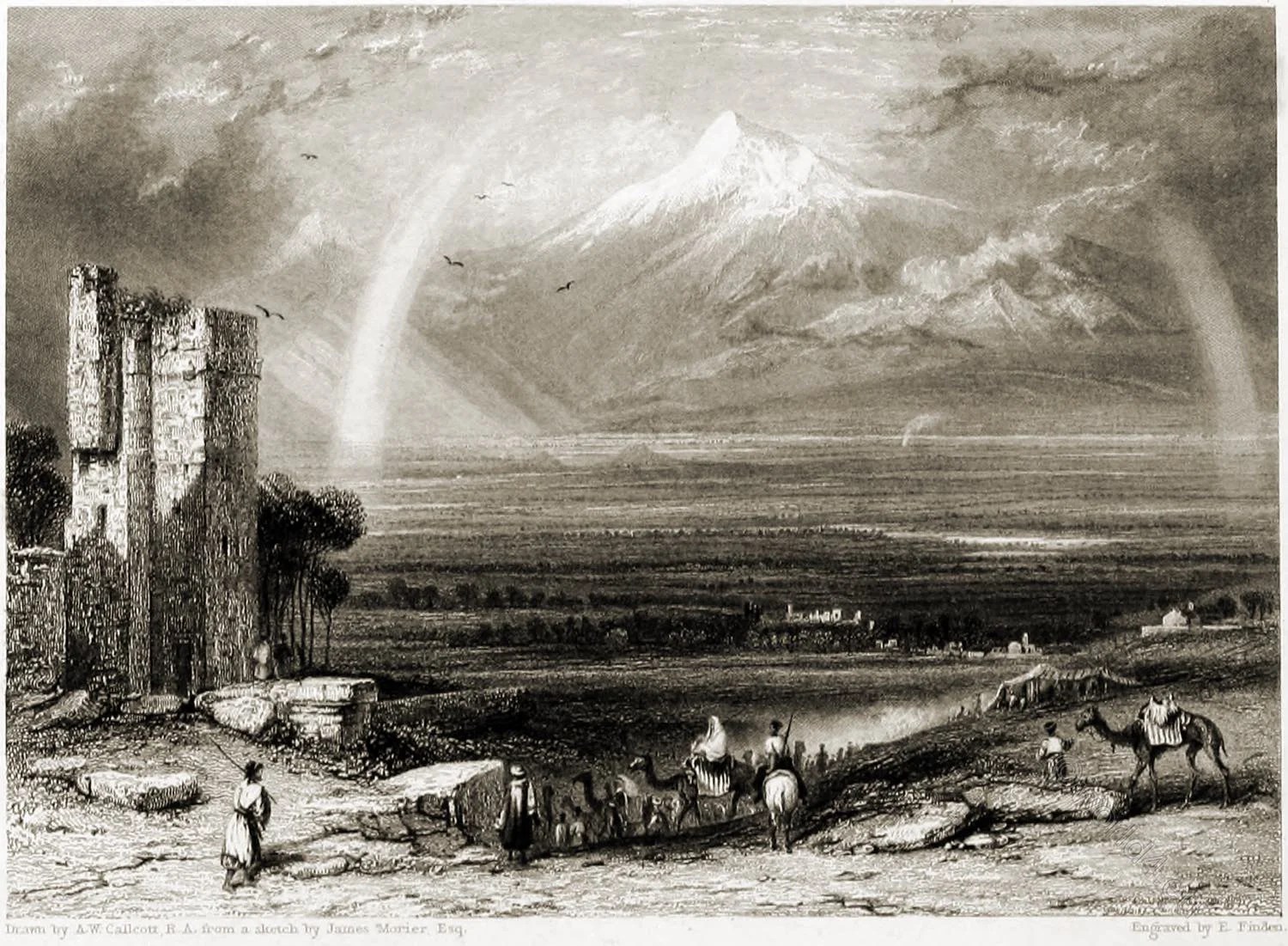 Mount Ararat. From the hills above Erevan, Armenia. 1834.