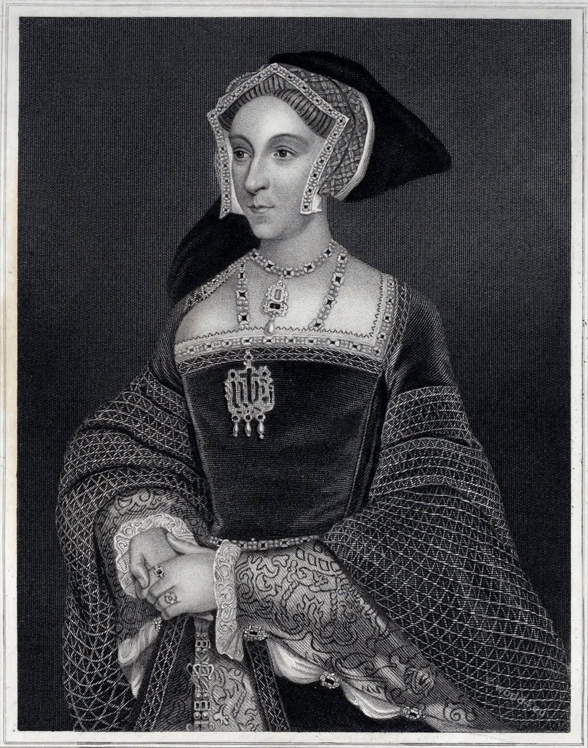 Portrait of Jane Seymour. Henry VIII of England's third wife.