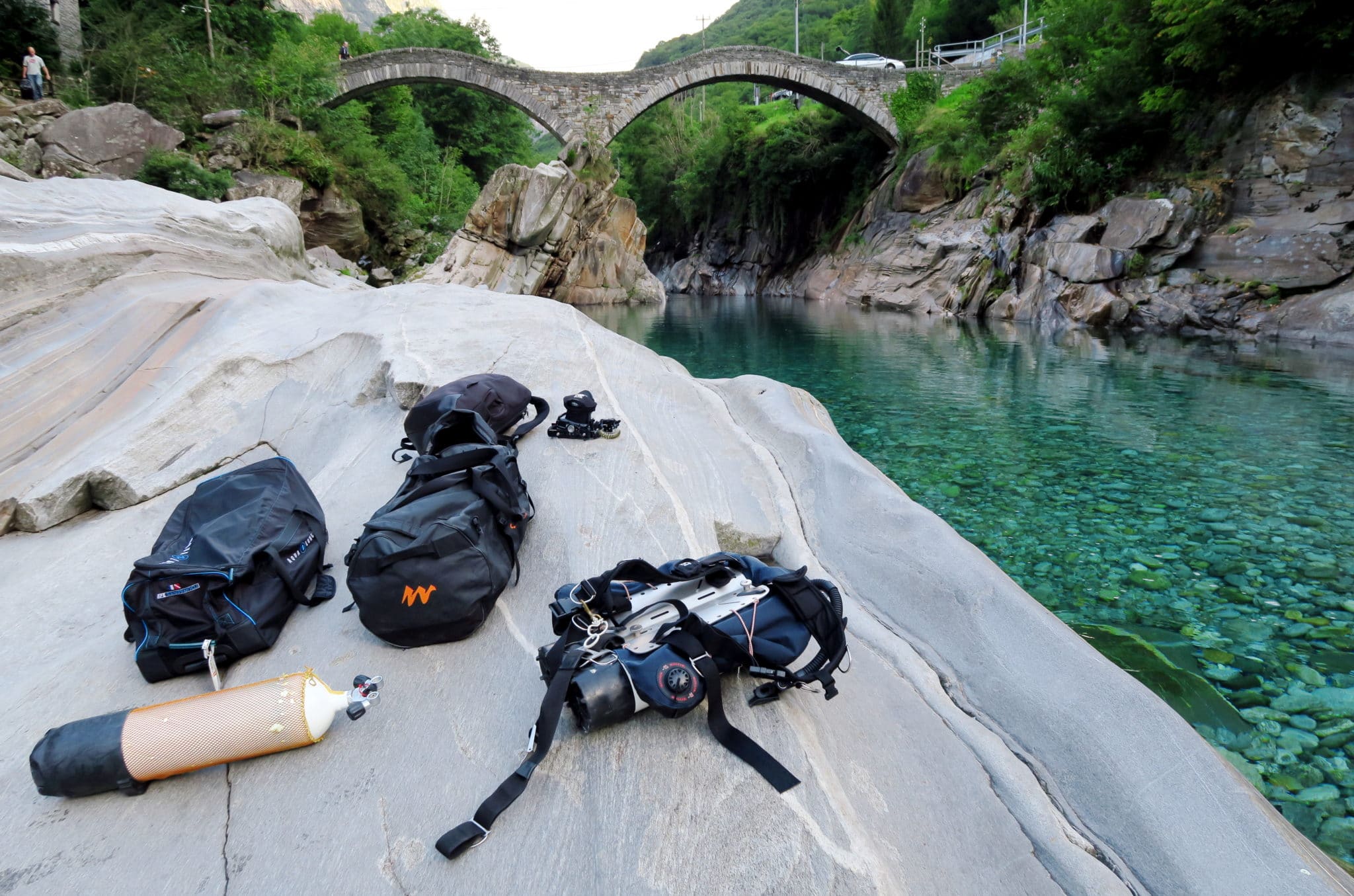 Scuba diving Verzasca River Switzerland