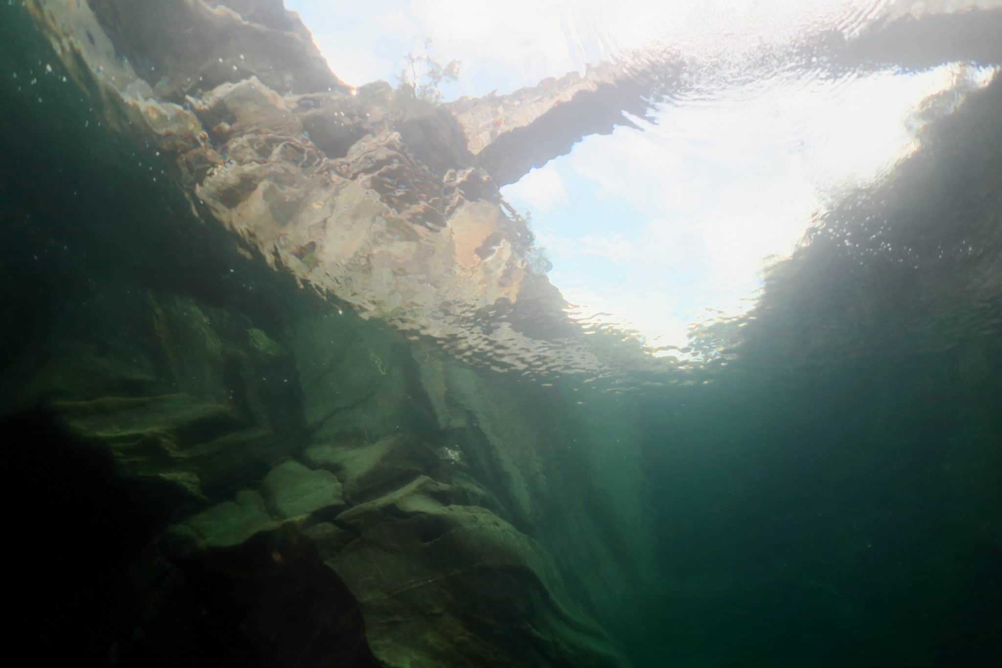 Pozzo dei Salti Scuba diving in Verzasca River Switzerland