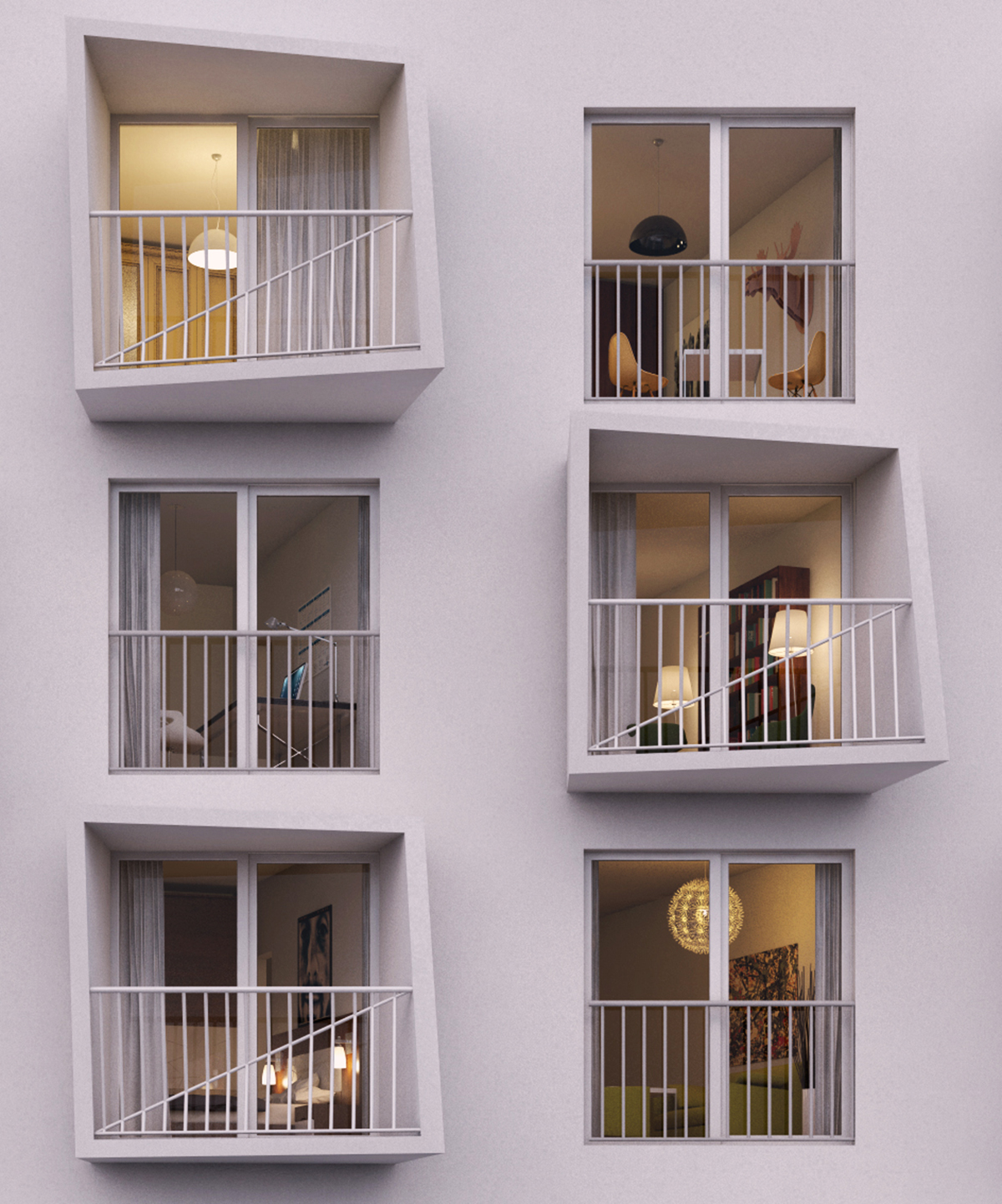 “North star” apartment shines out with its distortional balconies subverting the street facade