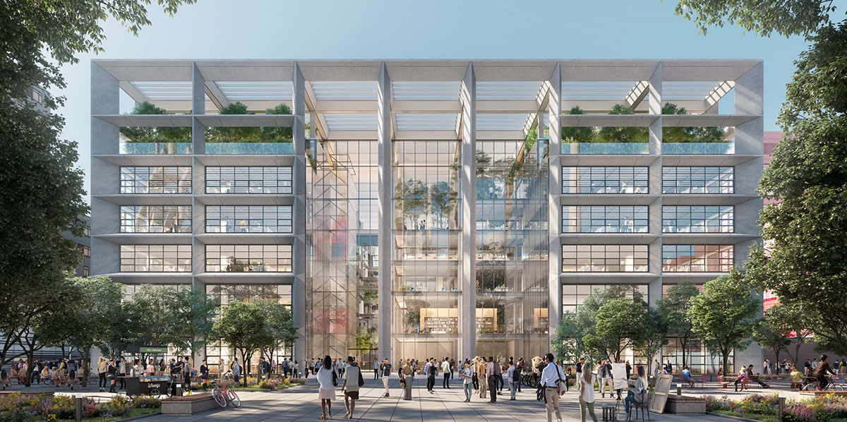 Foster + Partners' gridded office building ICÔNE breaks ground in