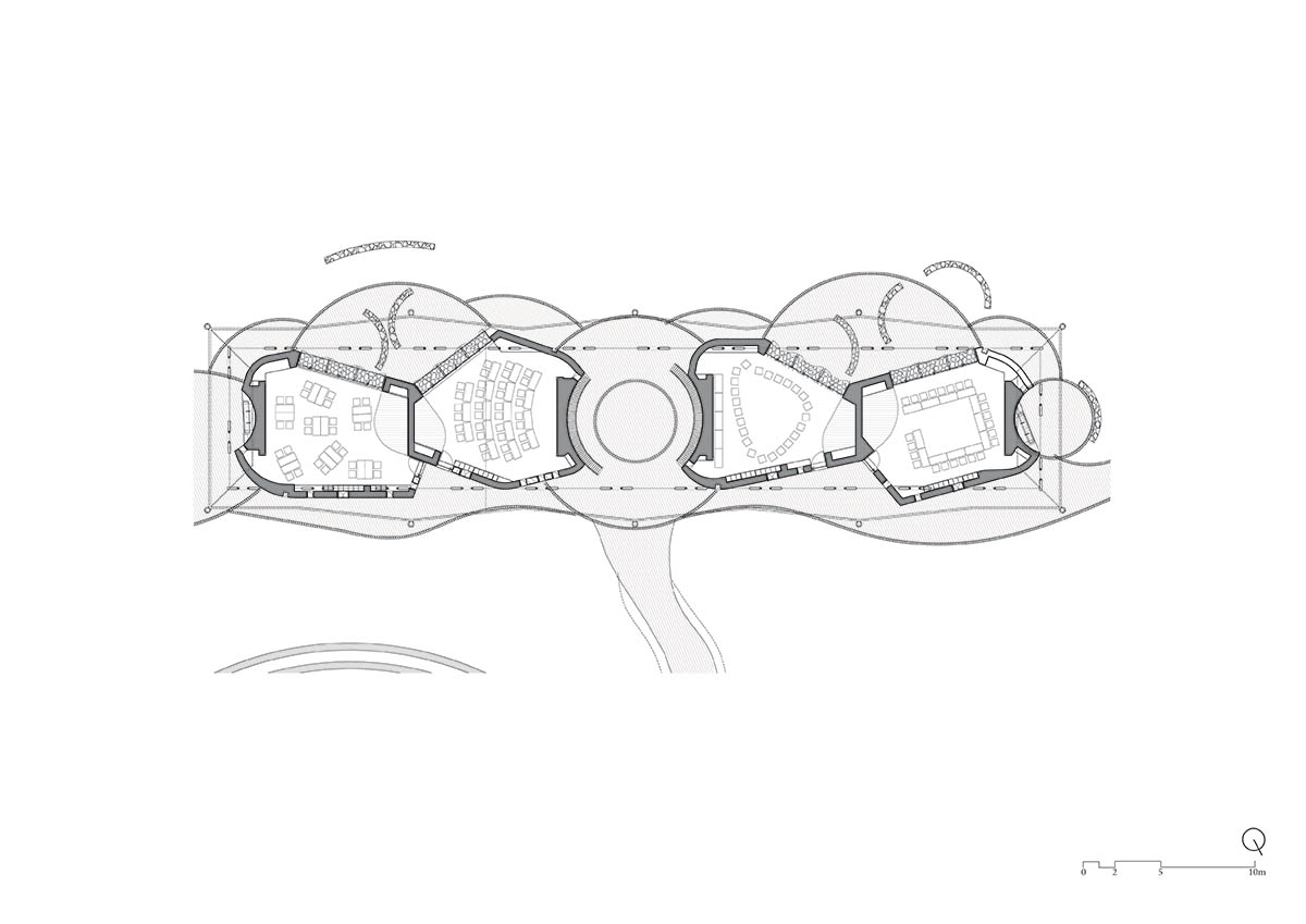 Localworks built junior school with organically shaped classrooms made