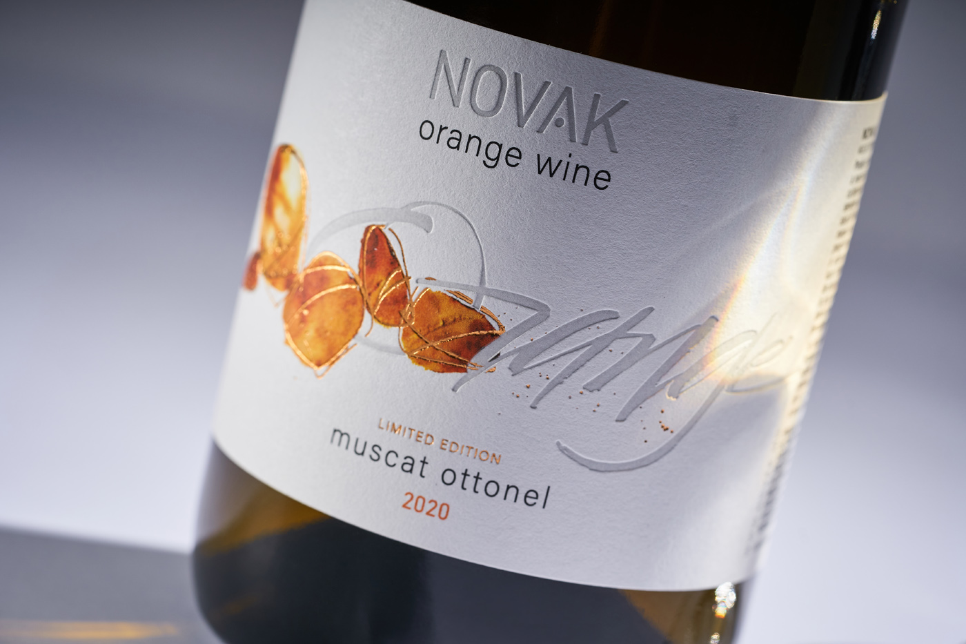 Orange Wine Label Design for Novak Orange Created by 43oz Design Studio