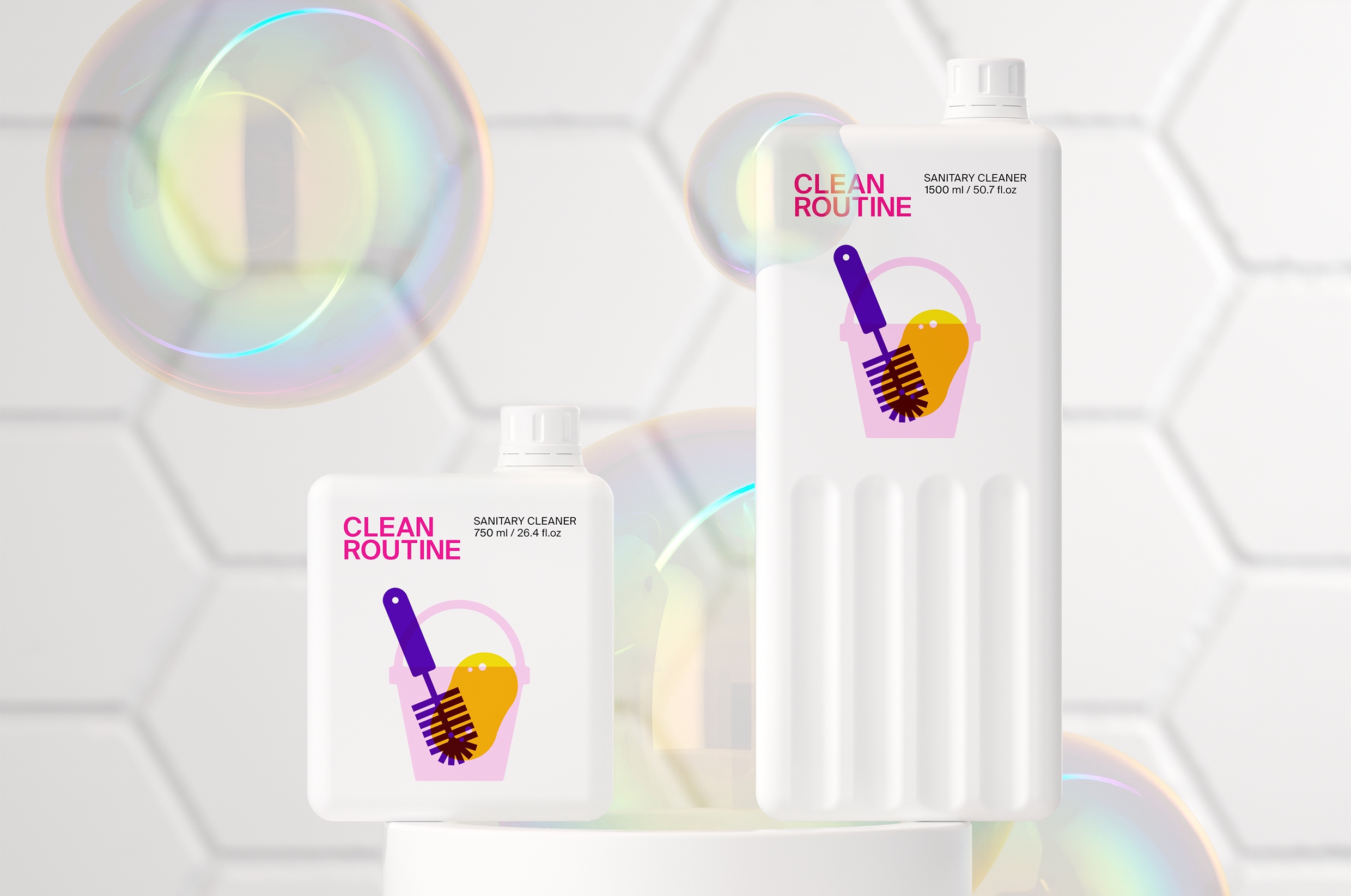 Packaging Design for Clean Routine Cleaning Products World Brand