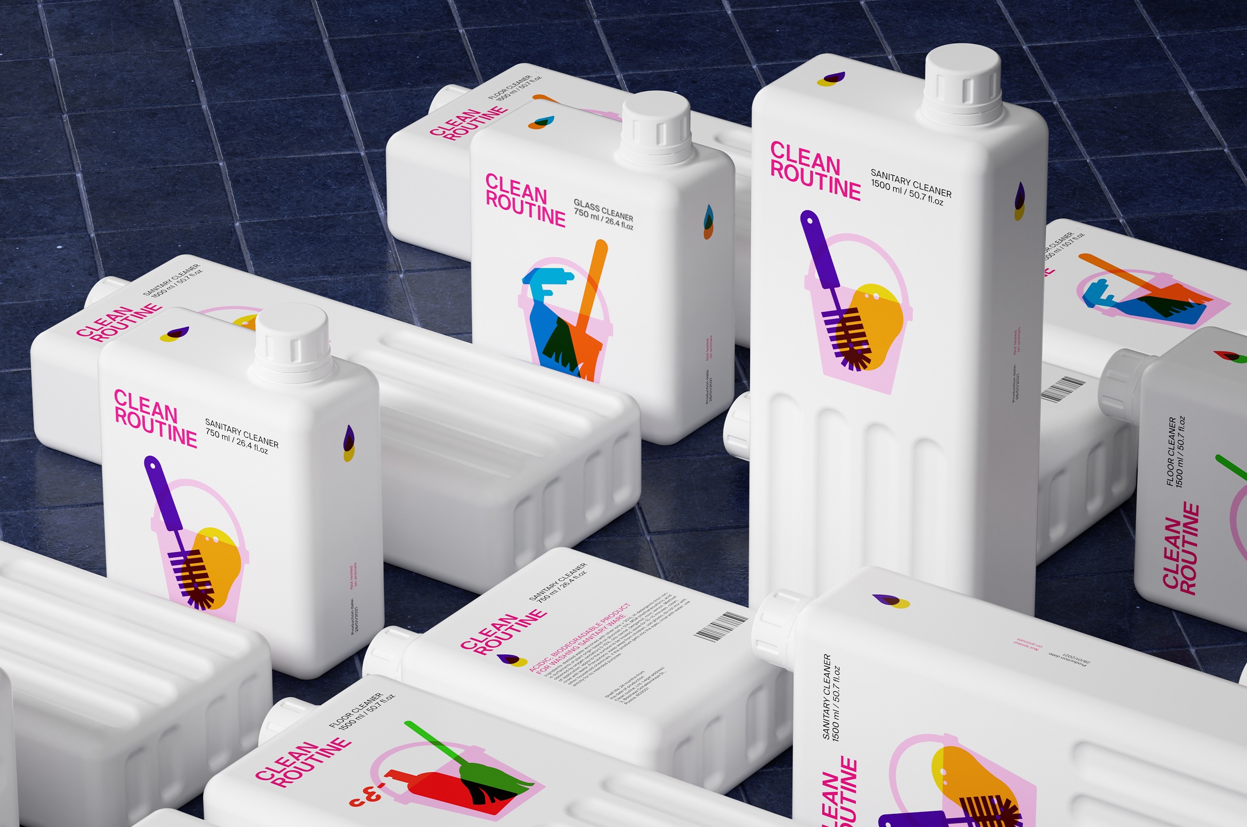 Packaging Design for Clean Routine Cleaning Products World Brand