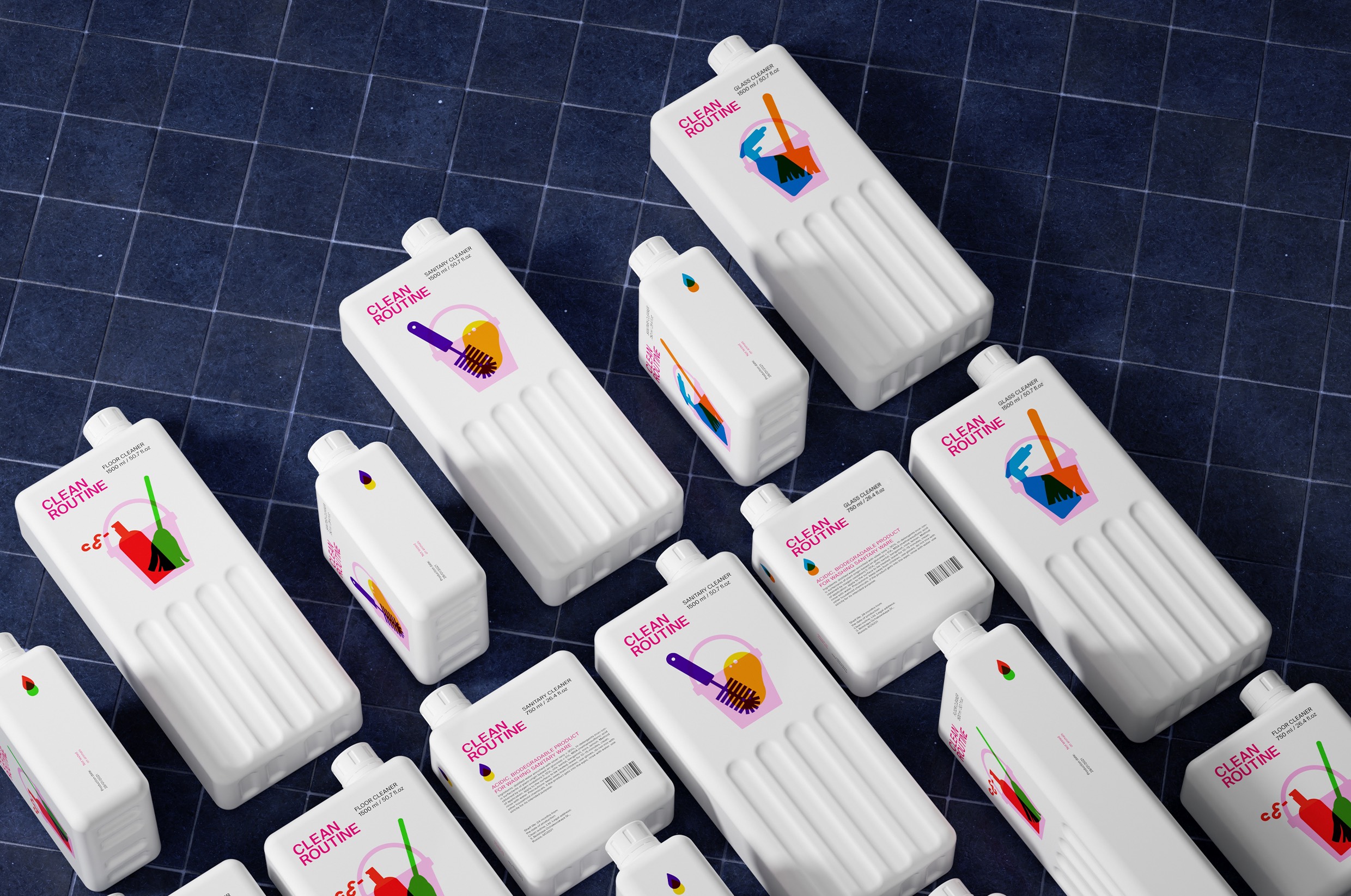 Packaging Design for Clean Routine Cleaning Products World Brand