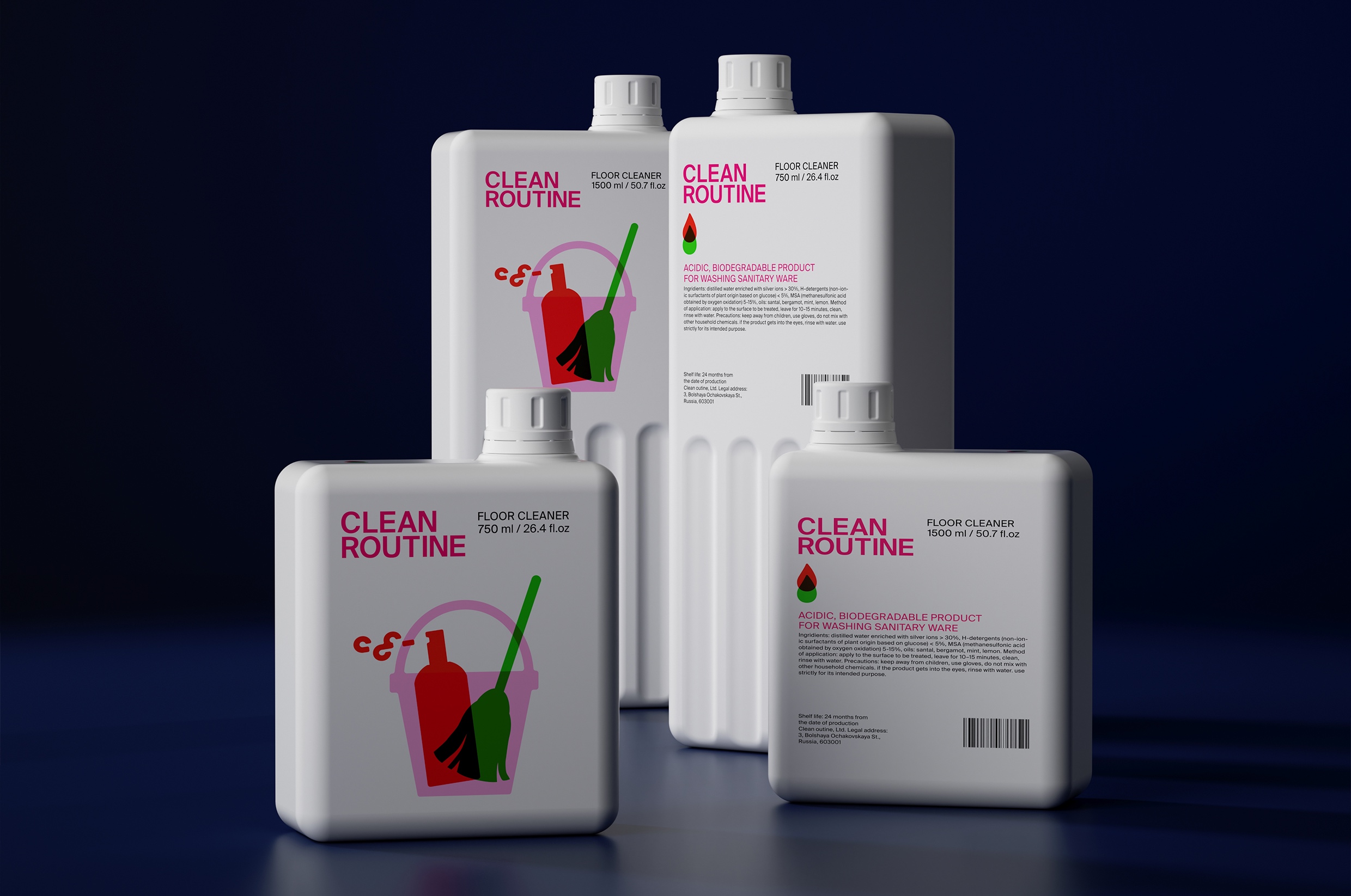 Packaging Design for Clean Routine Cleaning Products World Brand