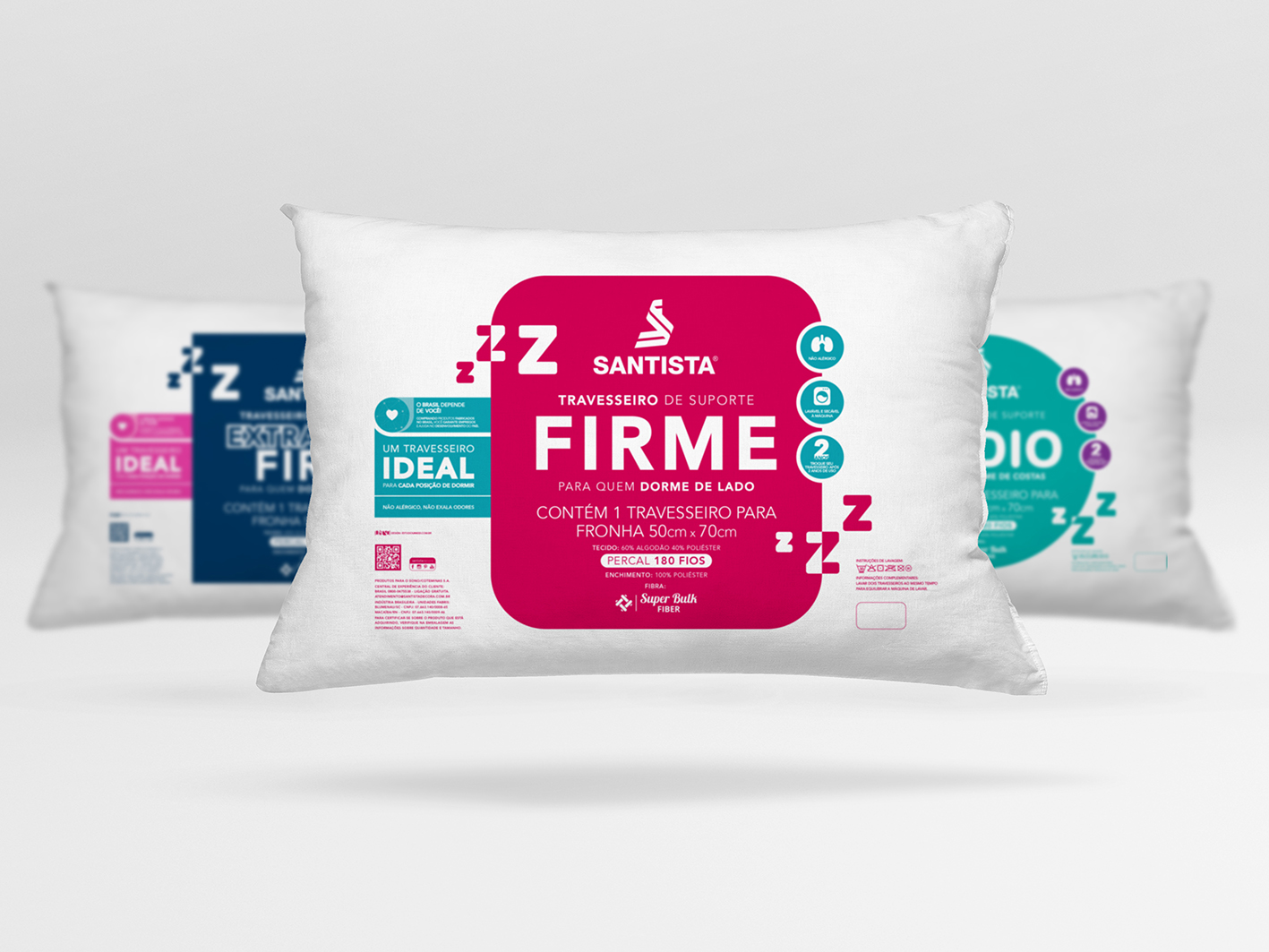 Pillow Packaging Redesign for Santista by Estúdio Único World Brand
