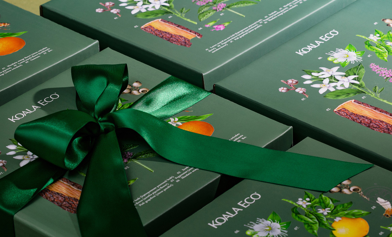 Koala Eco’s Holiday Gift Boxes Are Adorned With Botanical Illustrations