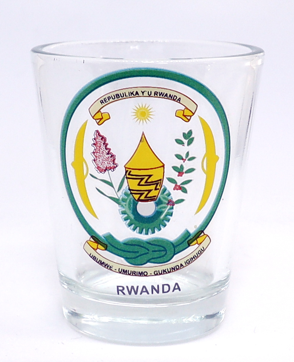 Rwanda Coat Of Arms Shot Glass World by Shotglass