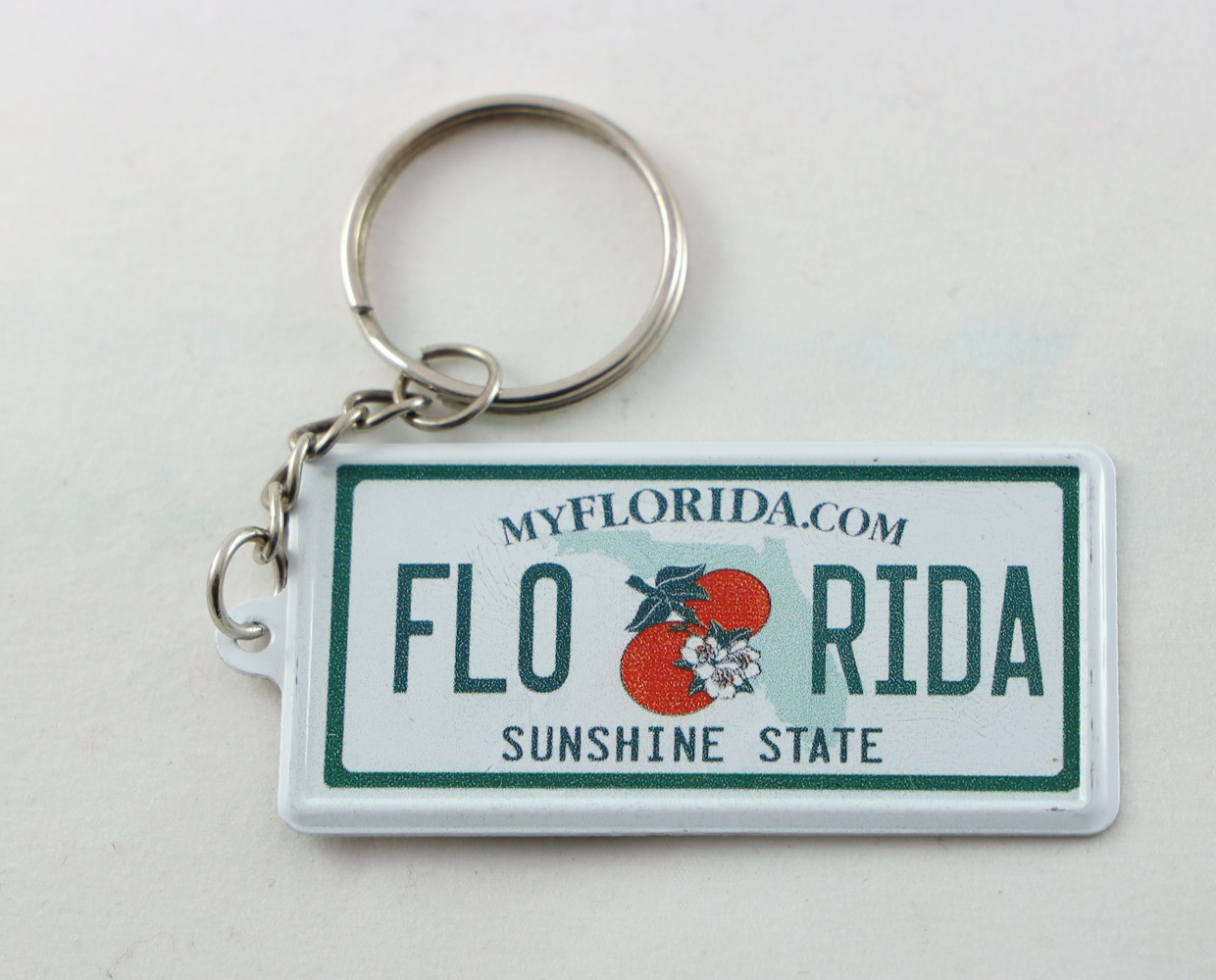 Florida License Plate Aluminum UltraSlim Rectangular Souvenir Keychain 2.5" X 1.25"x 0.06