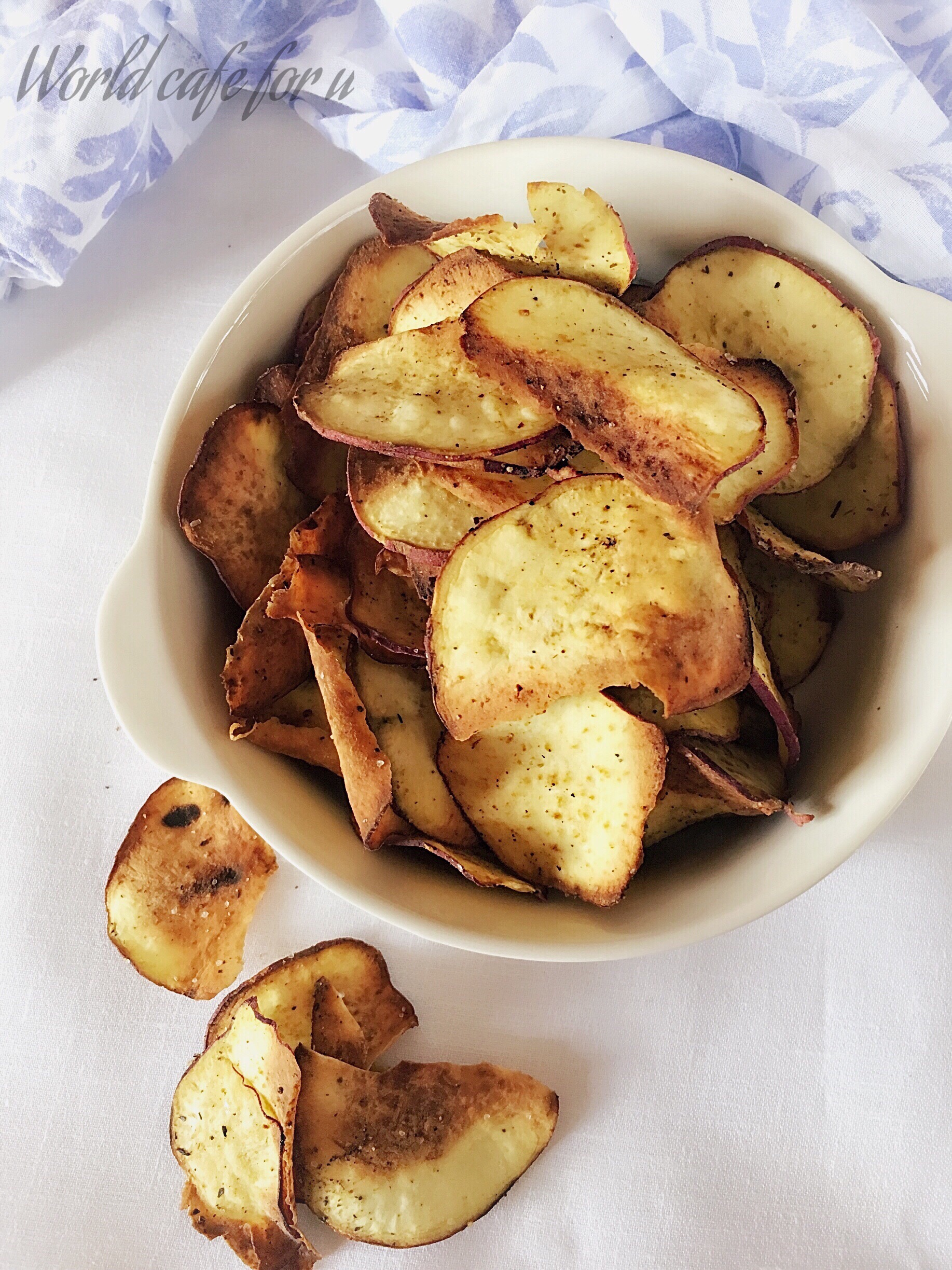 Air fried Sweet Potato chips World cafe for u
