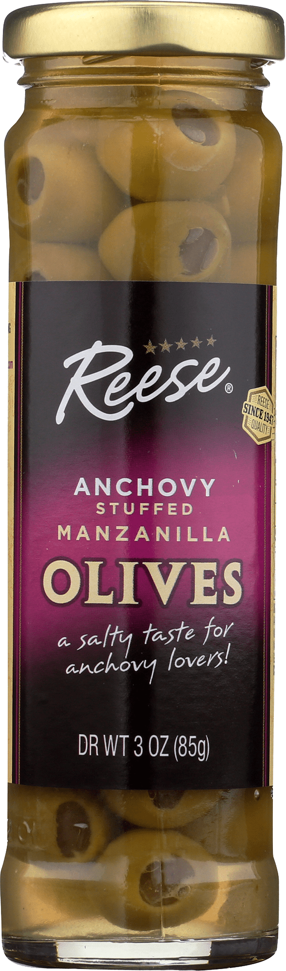 Reese Anchovy Stuffed Manzanilla Olives 3 OZ