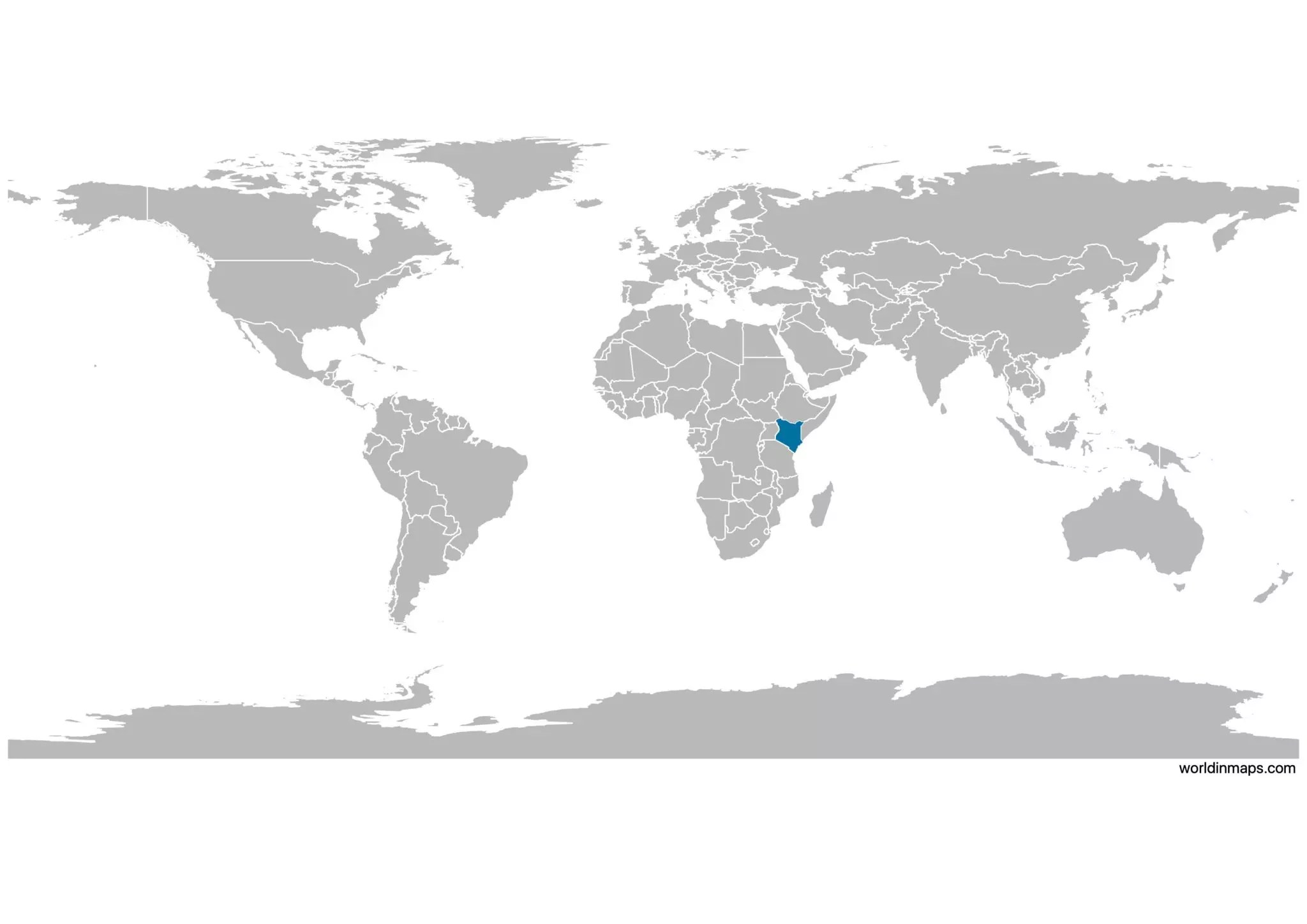 Printable Blank Map of Kenya Outline, Transparent, PNG map