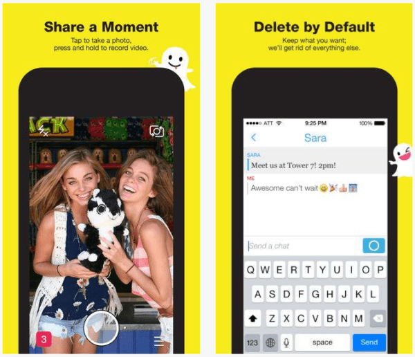 Snapchat permet d'envoyer les photos de son album sur iOS 8