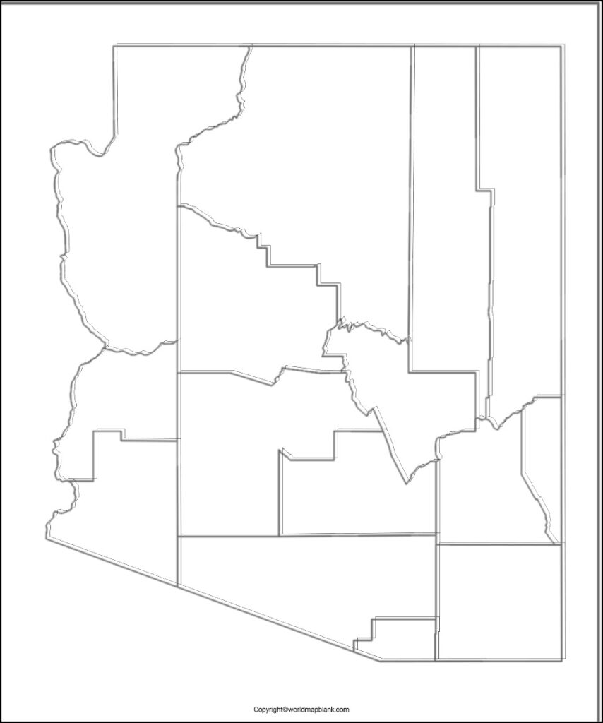 Arizona Map Outline World Map Blank and Printable