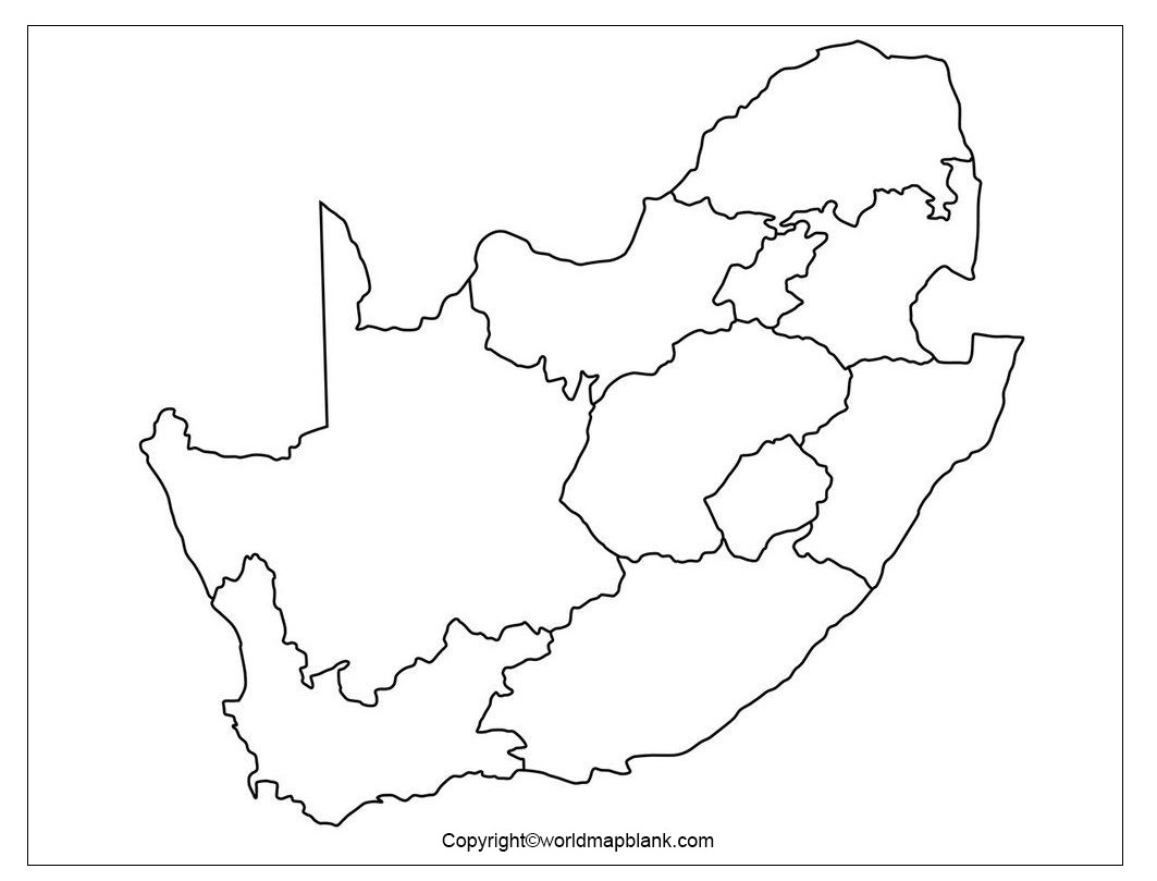 Blank Map Of South Africa Pdf Printable Blank Map of South Africa Outline, Transparent, PNG map