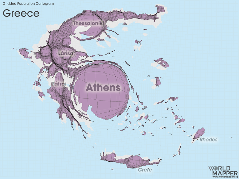 Greece Gridded Population Worldmapper