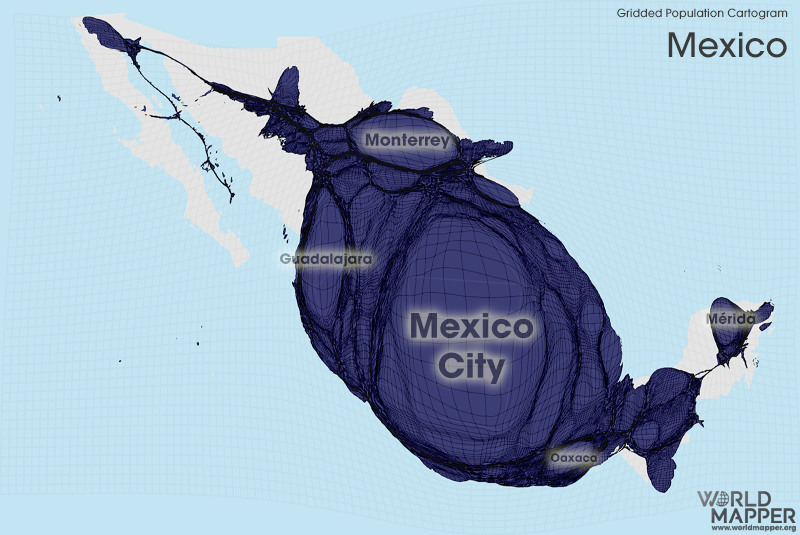 Mexico Gridded Population Worldmapper