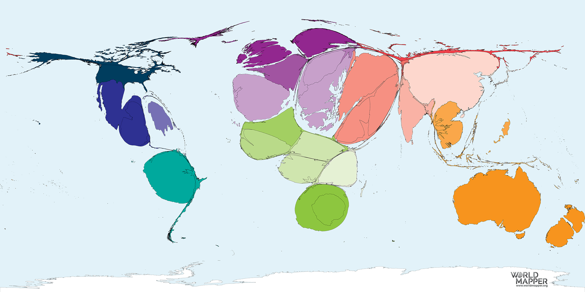 UNESCO Heritage Mixed Sites Worldmapper