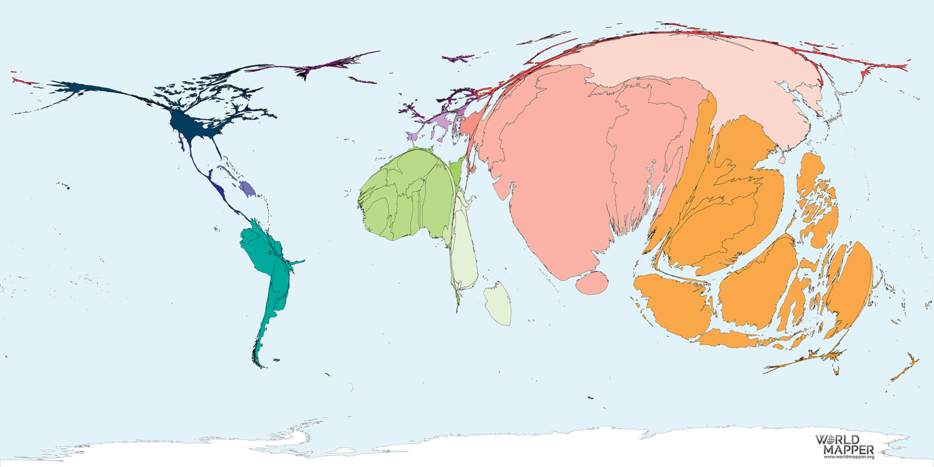 Rice Production Increase 20002016 Worldmapper