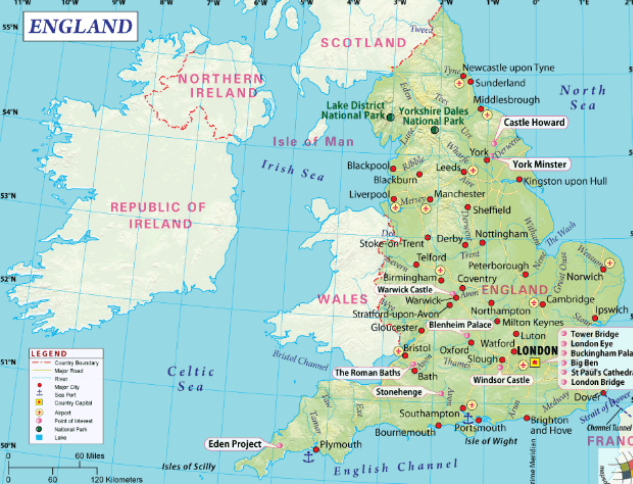 Six Best Free Blank Maps Are Given In This England Cities Map.