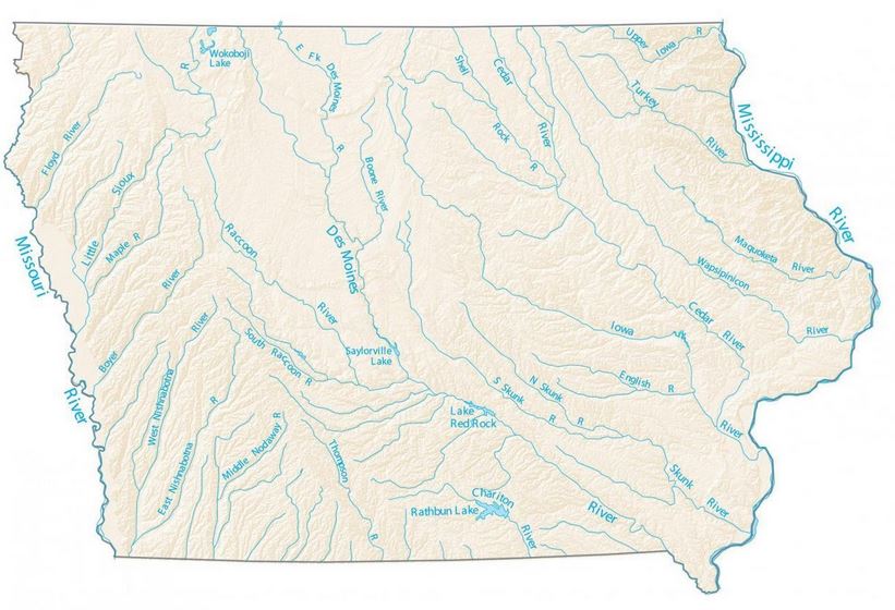 Free Iowa Rivers Map And The Top 6 Rivers In Iowa