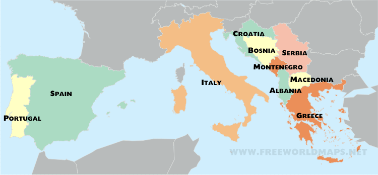 southern_europe_political_map World Map With Countries