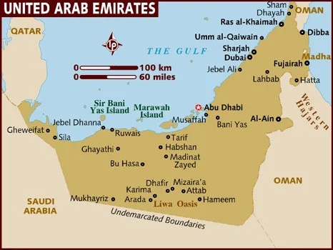 Dubai Sharjah Abu Dhabi Map 4 Blank And Printable Labeled Map Of United Arab Emirates (Uae) With Cities Pdf Download | World Map With Countries