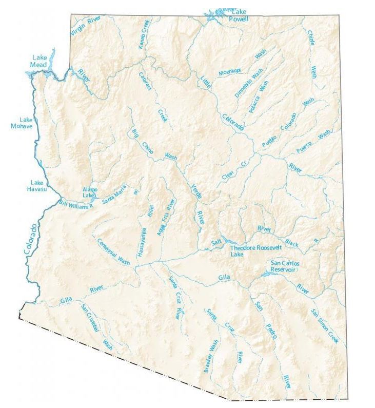 Free Arizona Rivers Map And The Top 6 Rivers In Arizona