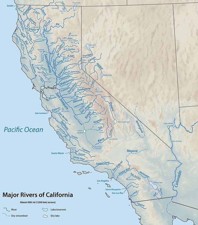Free California Rivers Map And The Top 6 Rivers In California