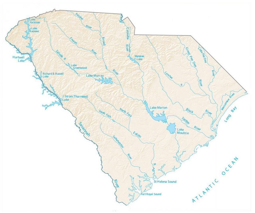 Free South Carolina Rivers Map and the Top 6 Rivers in South Carolina