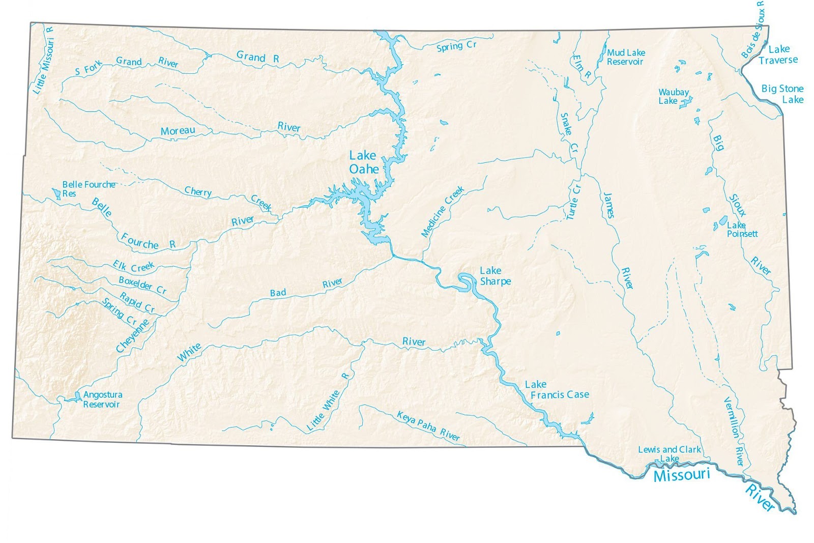Free South Dakota Rivers Map and the Top 6 Rivers in South Dakota