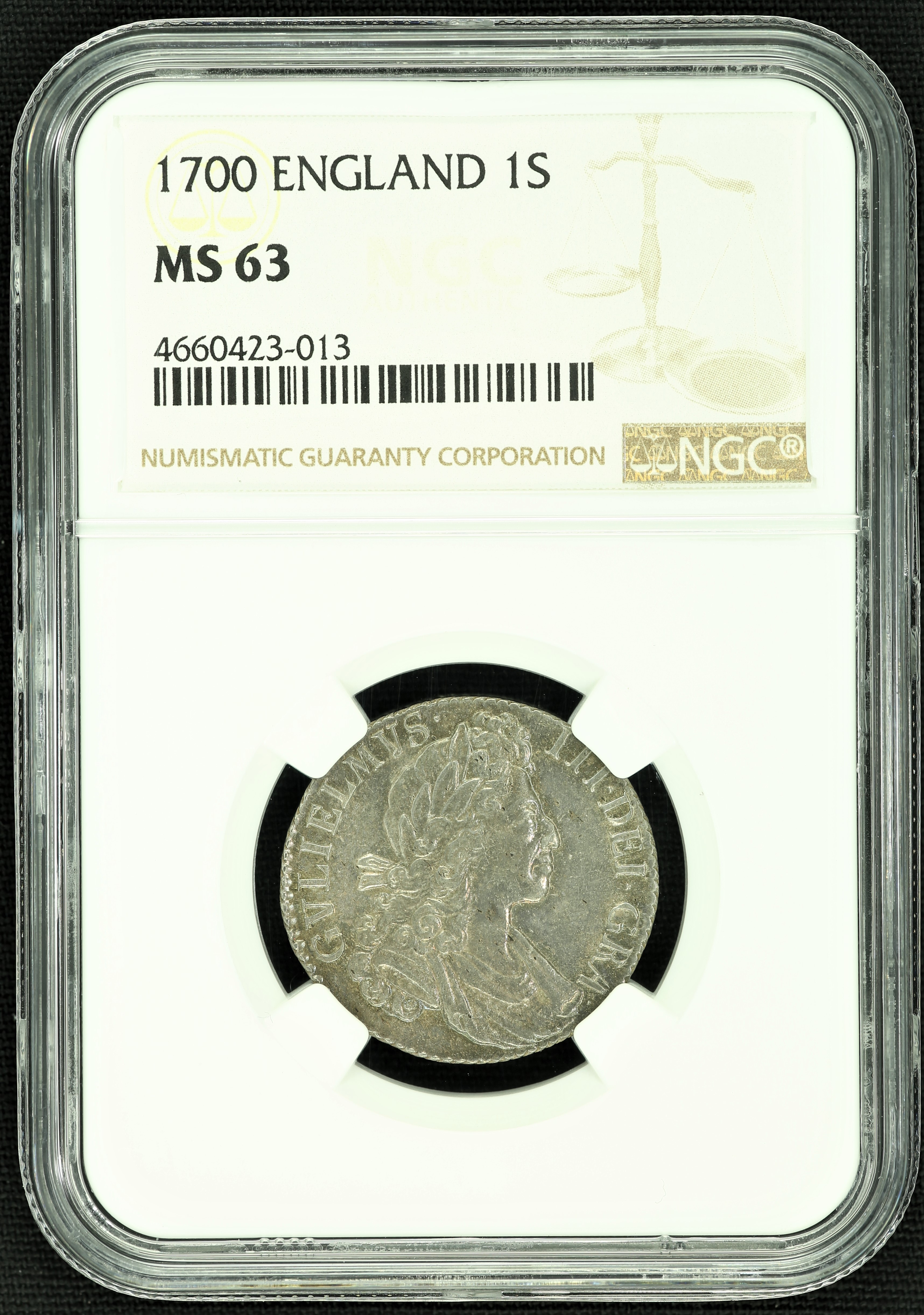 Europe UK (Great Britain) Shilling 1700 NGC MS63 39459 World