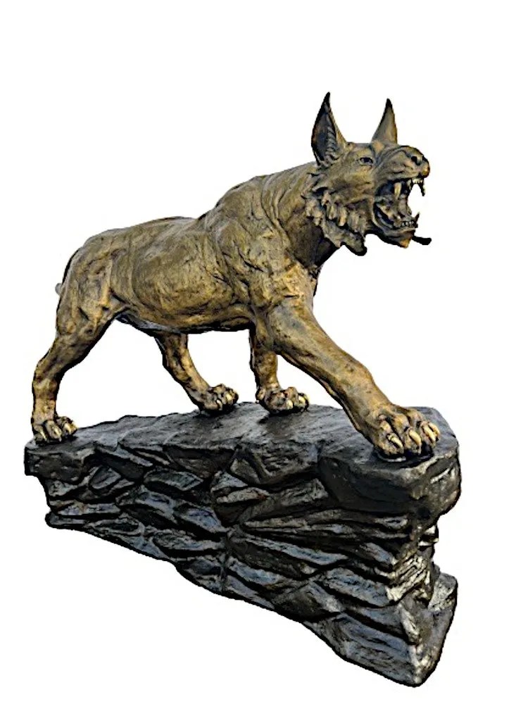 Monumental Bobcat on Rock Bronze Statue World of Bronze