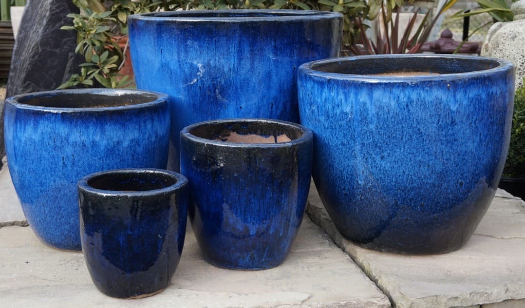 Glazed Blue Original Egg Pot Large World of Pots