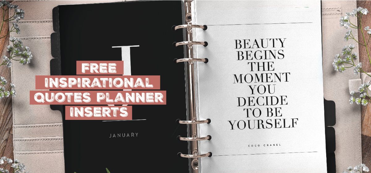 Free Inspirational Quotes Planner Inserts Free Printable Planner Inserts