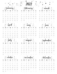 2022 Calendar At A Glance Printable 2022 CGR
