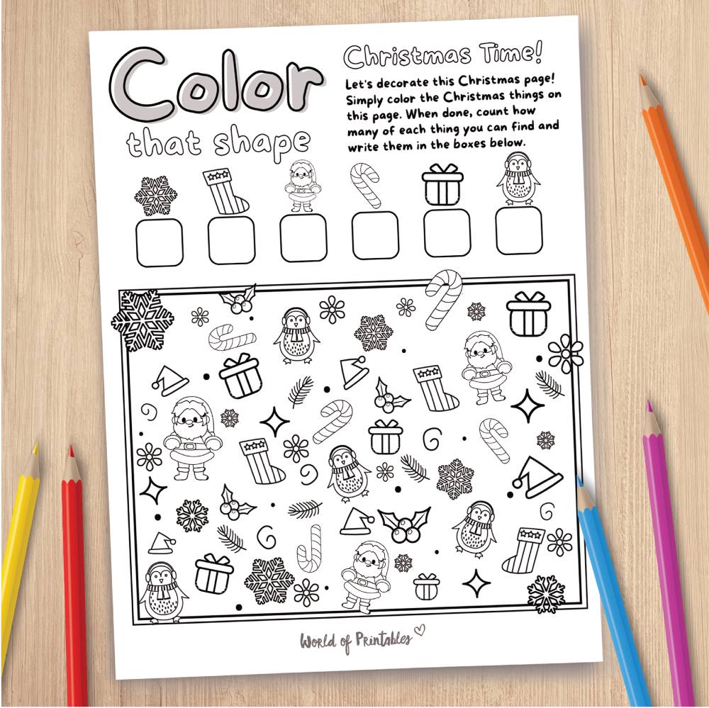 Free Printable I Spy Christmas Coloring Page Game World of Printables